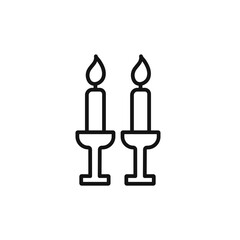 Shabbat candles icon vector set collection for web