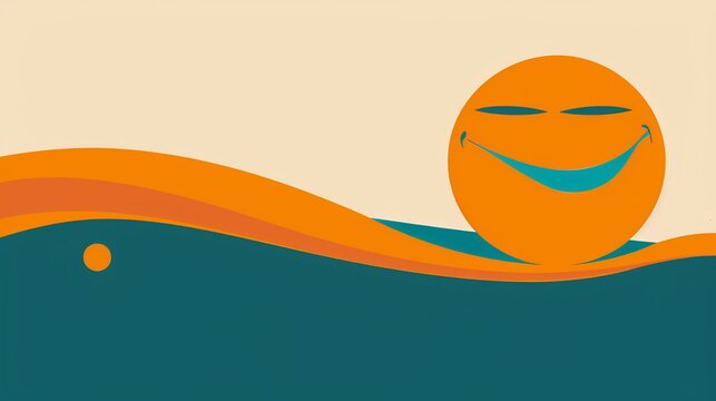 Una faccina sorridente sulle onde del mare