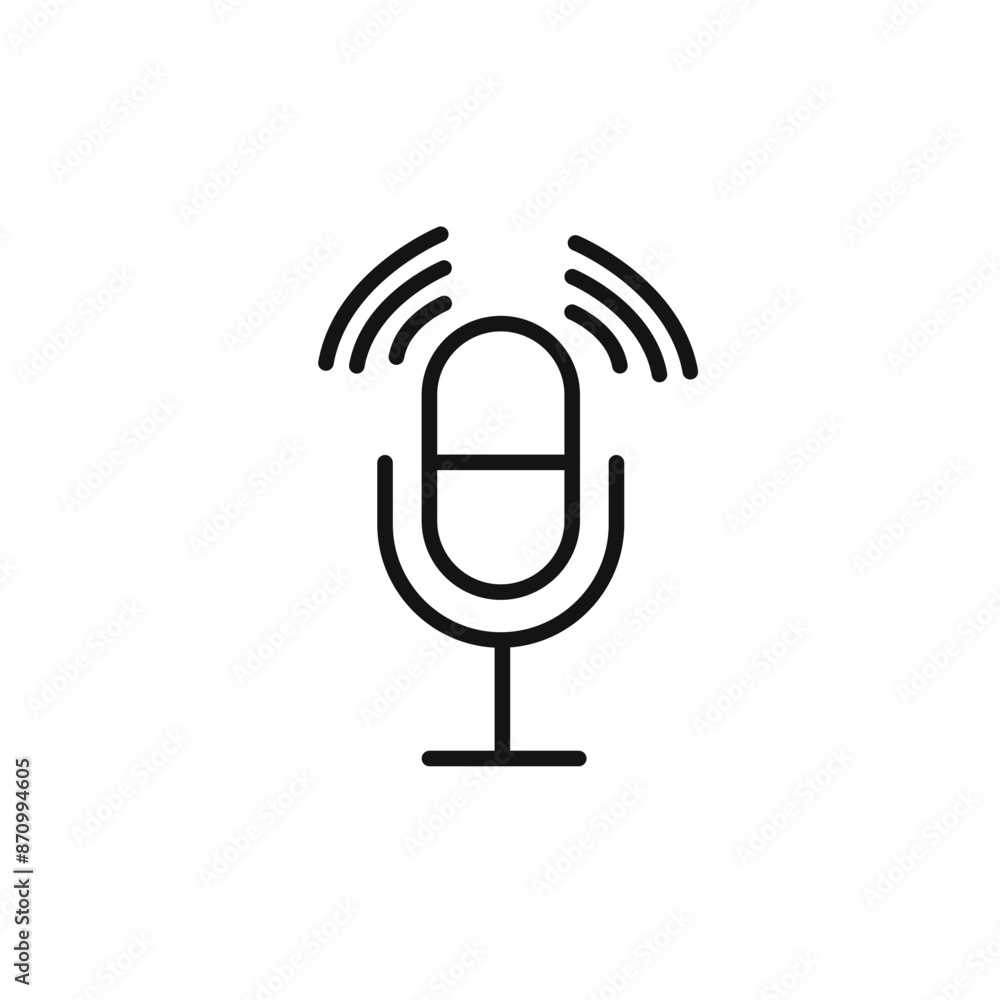 Aufkleber speaker microphone icon vector set collection for web