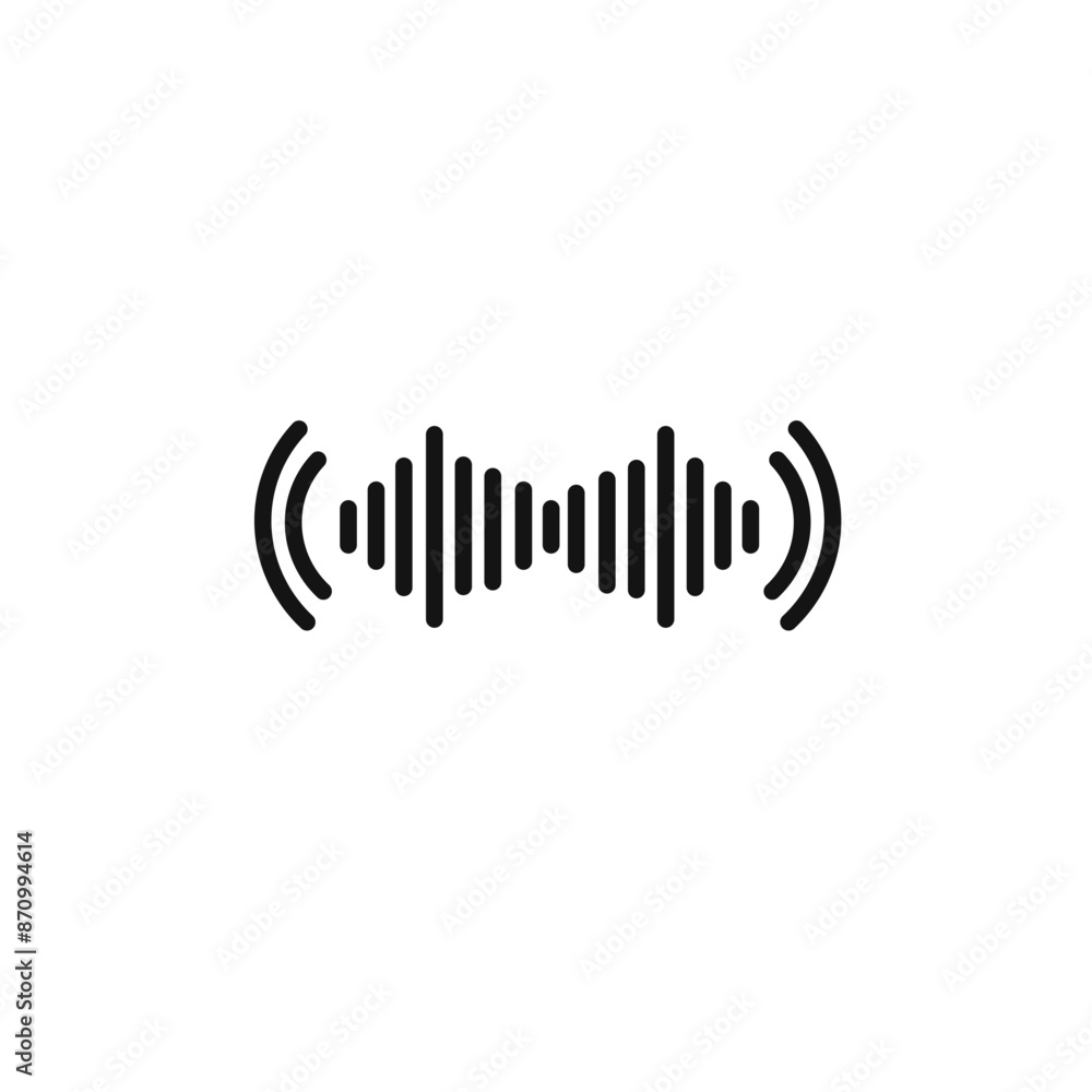 Poster sound wave icon vector set collection for web