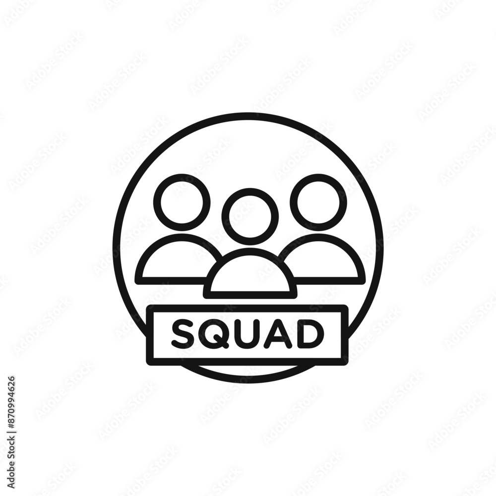 Poster squad icon vector set collection for web