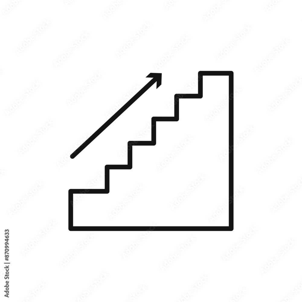 Poster stairs icon vector set collection for web
