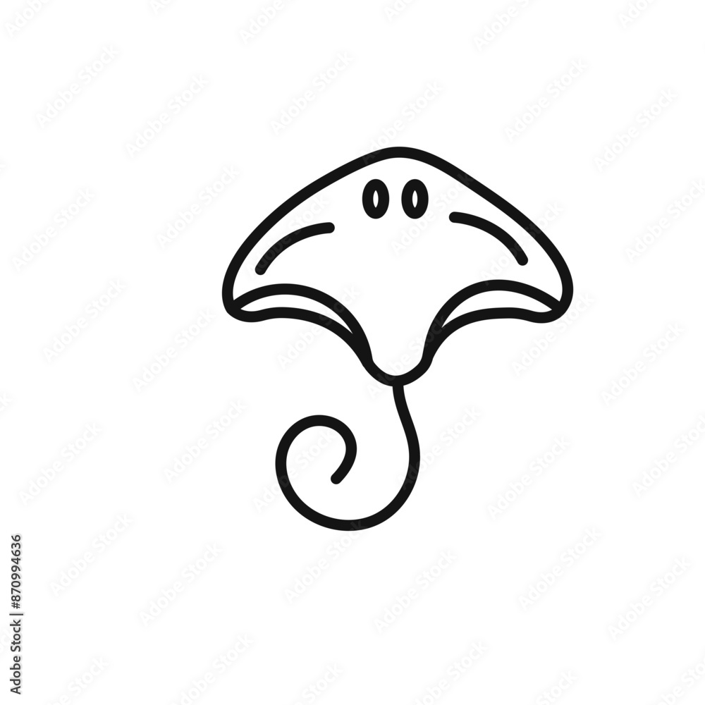Poster stingray icon vector set collection for web