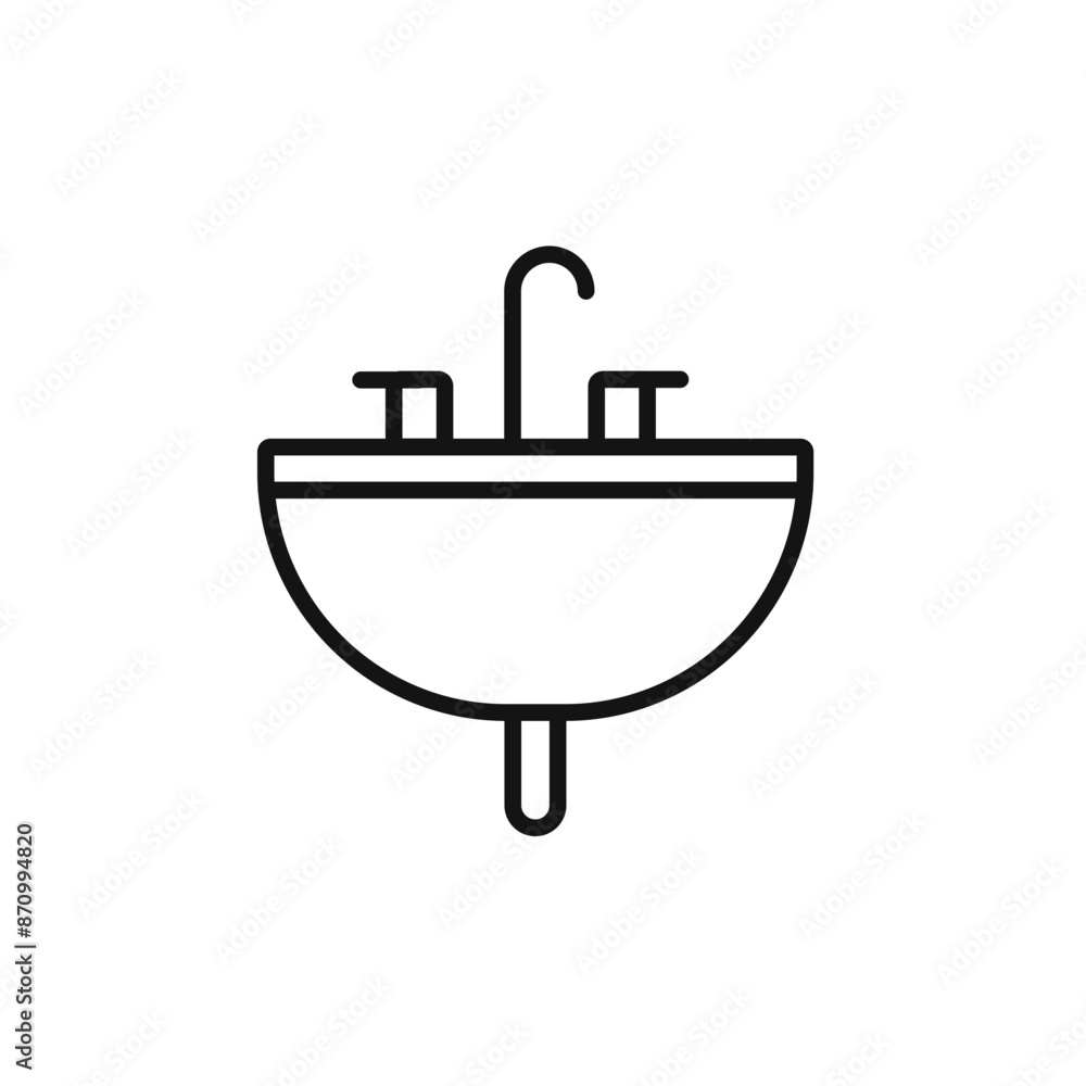 Poster washbasin icon vector set collection for web