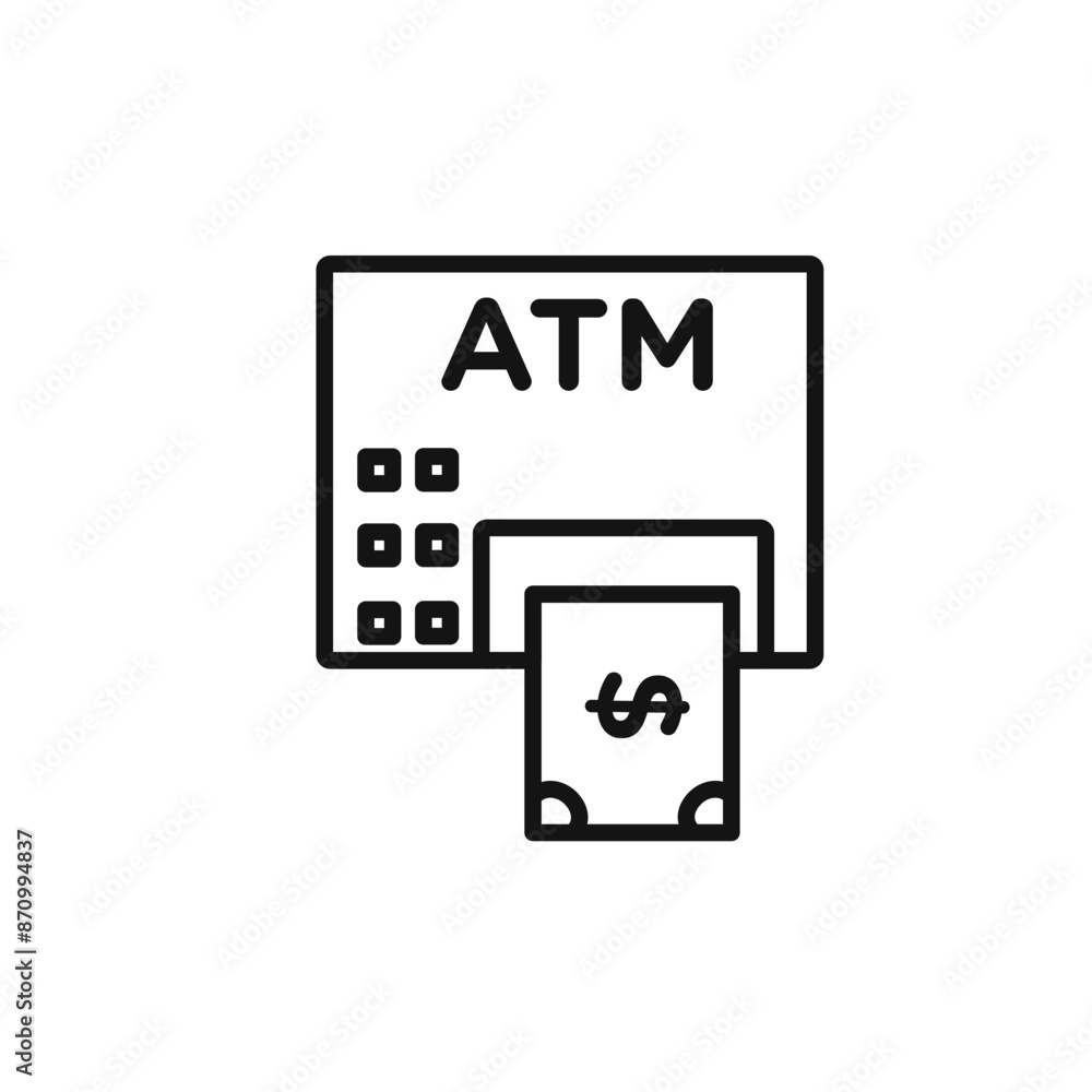 Aufkleber withdraw money in atm icon vector set collection for web