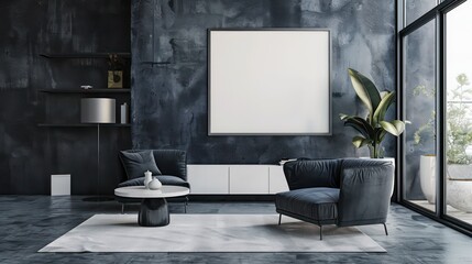 Fototapeta premium empty room with wall mockup space, copy space canvas, blank canvas, minimalistic interior