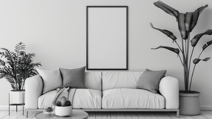 empty room with wall mockup space, copy space canvas, blank canvas, minimalistic interior