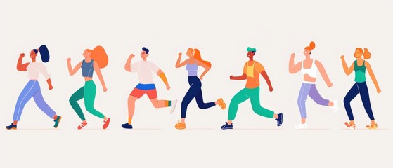Diverse group exercising together, exercising, active lifestyle