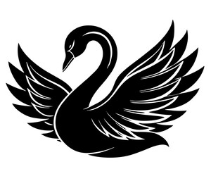 swan silhouette vector illustrations