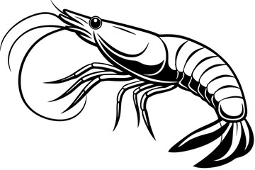 illustration of a shrimp silhouette vector