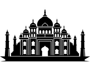 taj mahal silhouette vector illustration