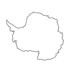 Antarctica hand drawn map, continent silhouette, stylized contour borders © Kostiantyn