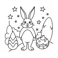 Easter bunny coloring page