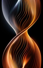 Abstract gold and silver swirl pattern on a black background.