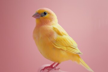 Canary, isolated on pastel background, stock photographic style