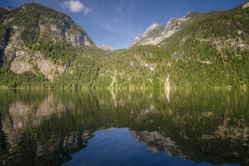 Konigsee lake near Jenner mount in Berchtesgaden National Park, Alps Germany