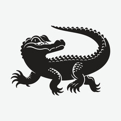 Obraz premium Majestic Alligator Silhouettes: Capturing the Essence of the Swamp