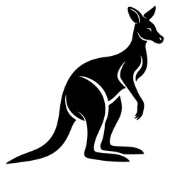 Graceful Kangaroo Silhouette Vector Illustration for Wildlife Designs