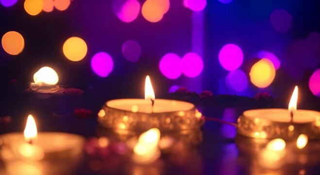 Diwali festive of light celebration background animation for social media story seamless looping time lapse virtual video animation background 4k animation