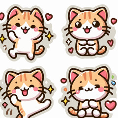 Set of funny cartoon animals