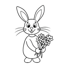 Easter bunny coloring page