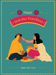 Happy Raksha Bandhan lettering, an Indian festival of brother and sister bonding celebration editable vector illustration