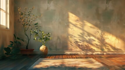 Obraz premium interior room empty wall copy space cozy and comfort interior decoration for creativity ideas home interior concept background
