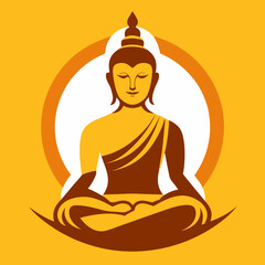 Lord Buddha logo icon Vector Illustration 