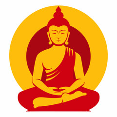 Lord Buddha logo icon Vector Illustration 