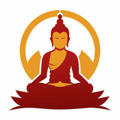 Lord Buddha logo icon Vector Illustration 