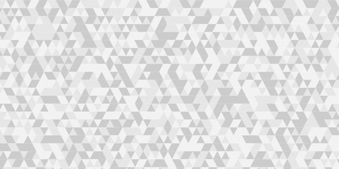 Vector geometric seamless technology gray and white triangle element light background. Abstract digital grid light pattern white Polygon Mosaic triangle Background, business and corporate background