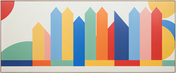 illustrazione con elementi geometrici a tema minimalista astratto contemporaneo