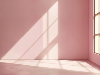 Fototapeta premium Mock up for presentation, branding products. An empty space in soft green tones with beautiful light and shadow