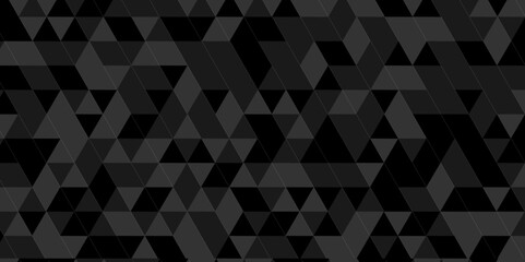 Vector geometric seamless diamond technology black and gray triangle element light background. Abstract digital grid light pattern white Polygon Mosaic triangle, business and corporate background.