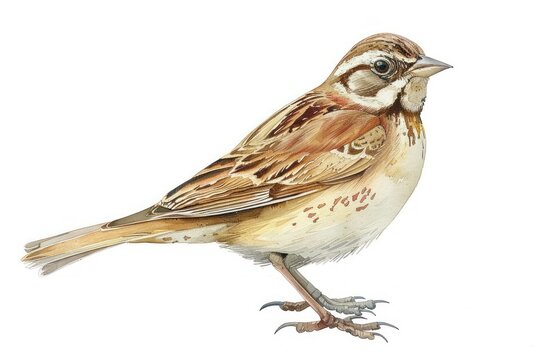 recommend clip art: Lark, bird, Pastel-colored, in hand-drawn style, watercolor, isolated on white background