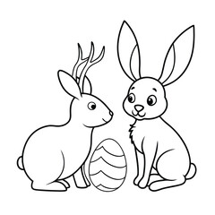 Easter bunny coloring page