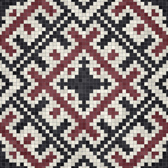 Fototapeta premium Mosaic tiles background, seamless vector pattern