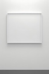 Mock-up white background frame on white wall