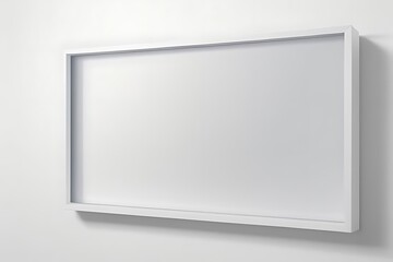 Mock-up white background frame on white wall