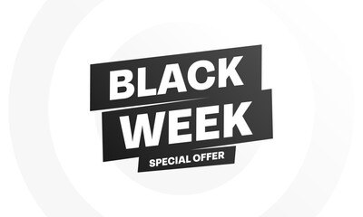 Black week sale logo banner. Special offer