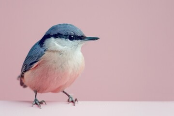 Fototapeta premium Nuthatch, isolated on pastel background, stock photographic style