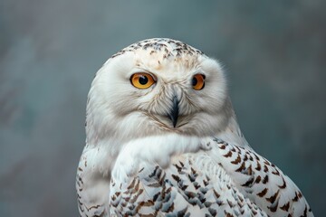 Obraz premium Owl, isolated on pastel background, stock photographic style