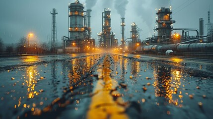 Captivating realistic photo of acid rain's corrosive effects on a cityscape, with damaged buildings and infrastructure emphasizing the need for cleaner industrial practices. , Minimalism,