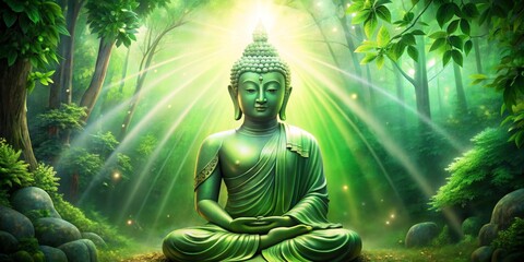 luminous verdant mystical backdrop