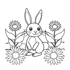 Easter bunny coloring page