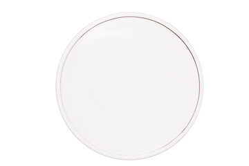 Medical round glass type Petri dish on blank background