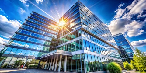 Fototapeta premium Skyline panorama of business skyscrapers downtown in modern city