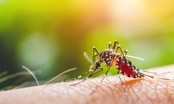 A Mosquito Bites a Person: Full-Bellied and Blood-Filled