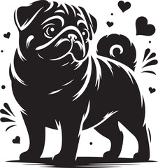 Pug dog  vector illustration