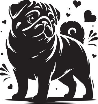 Pug dog  vector illustration